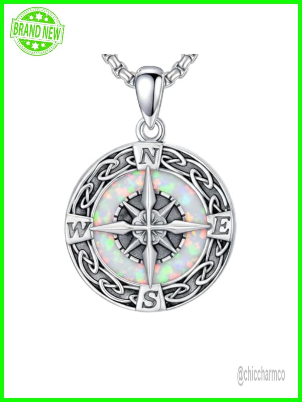 925 Sterling Silver Compass Pendant Necklace Graduation Gift for Women